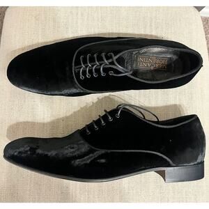 Mercanti Fiorentini Men's Oxford Lace Up Black Velvet Size 9.5 M Shoes